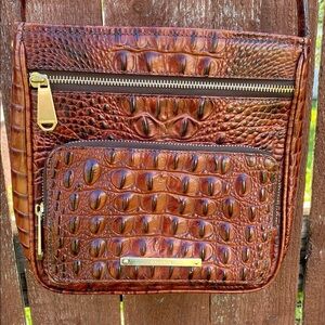 Brahmin Crocodile-Embossed Leather Bag